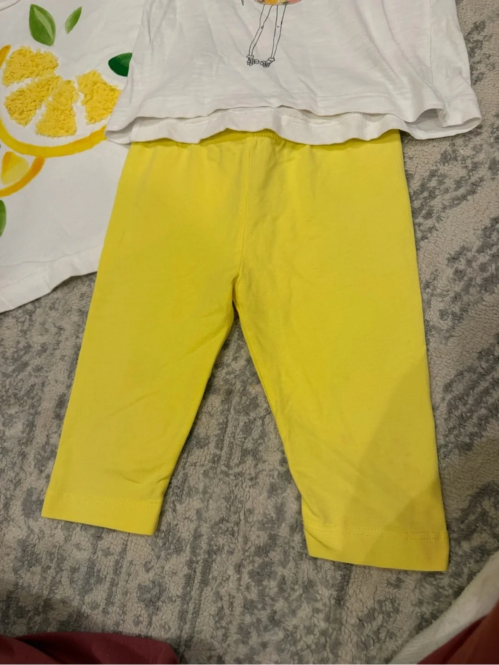 Mayoral White & Yellow Lemon Graphic Pajama Set